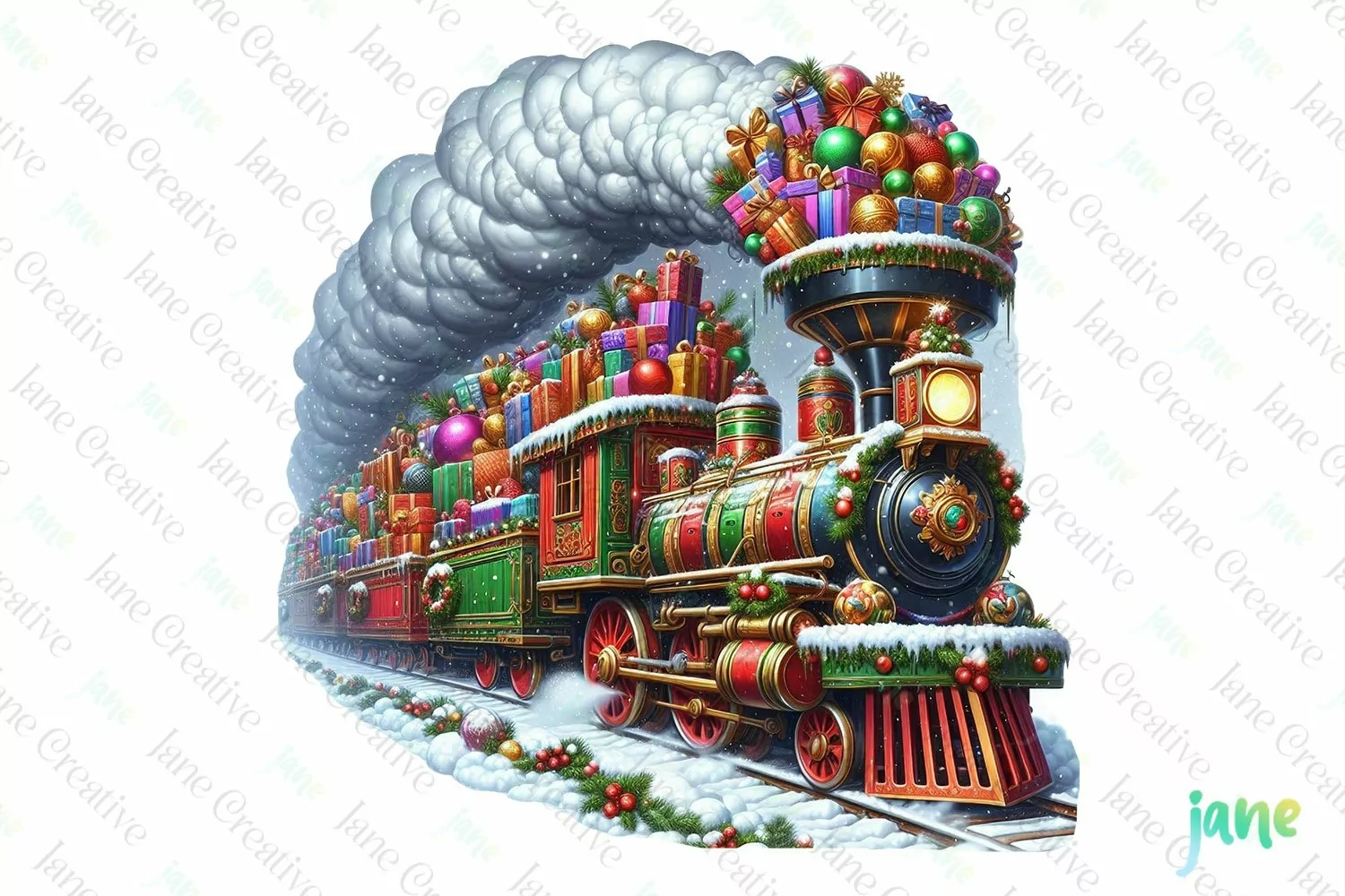 Vintage Train Christmas Sublimation product image 1
