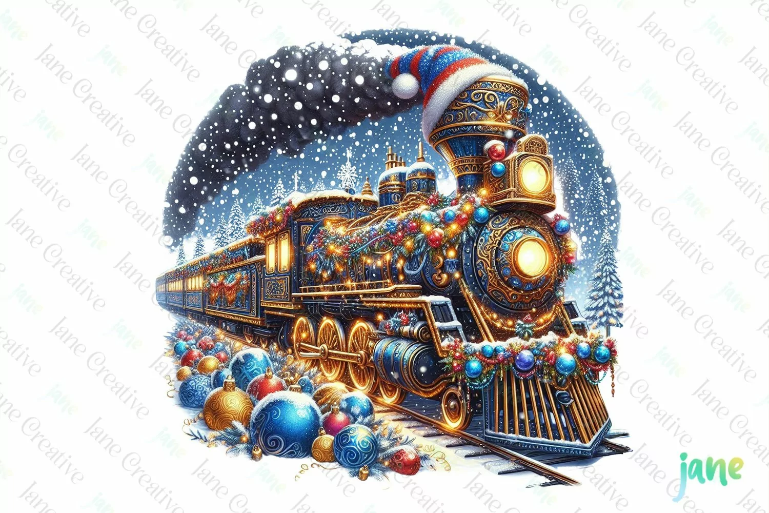 Vintage Train Christmas Sublimation product image 1