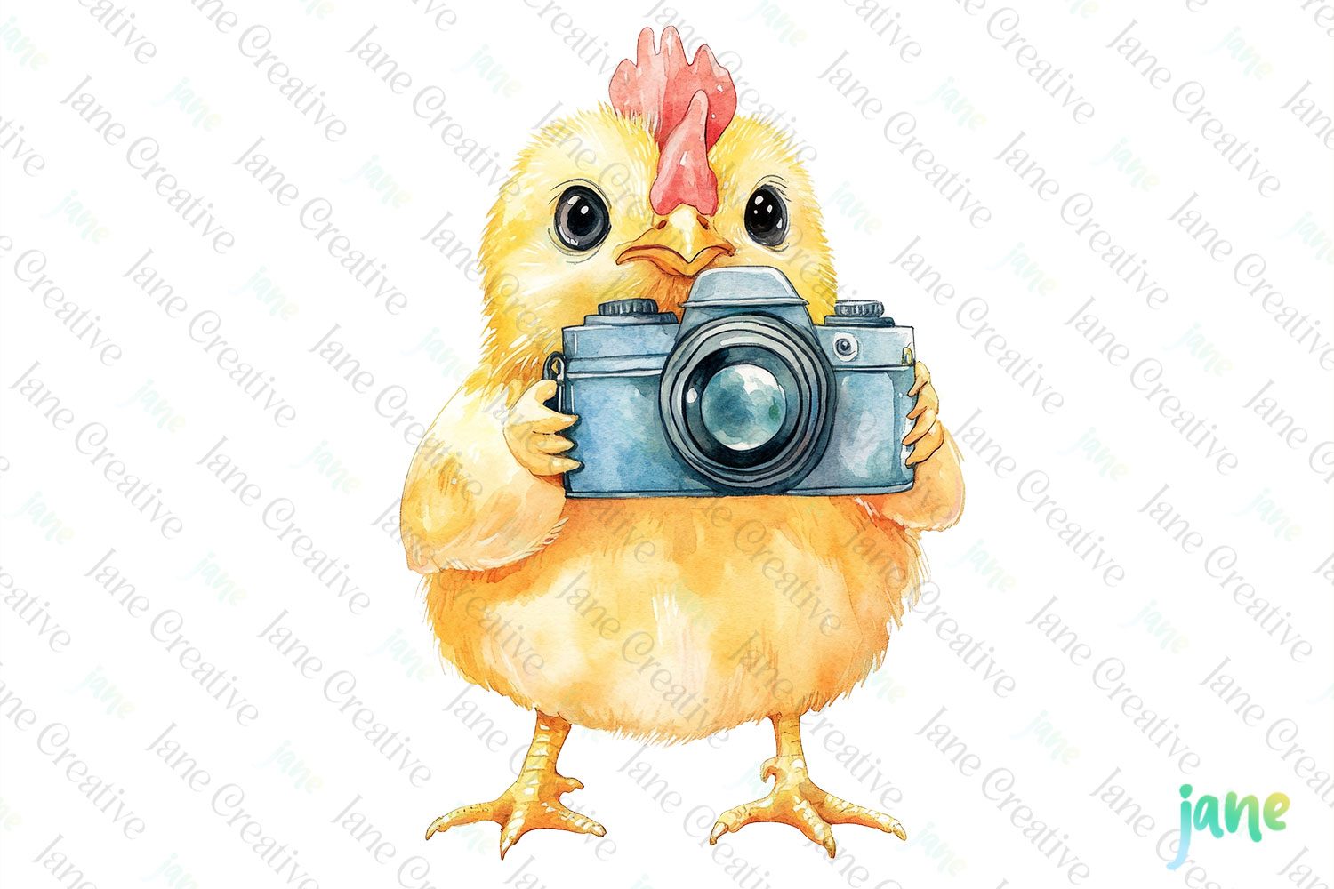 Chicken Watercolor Cute Animals Photographer product image 1