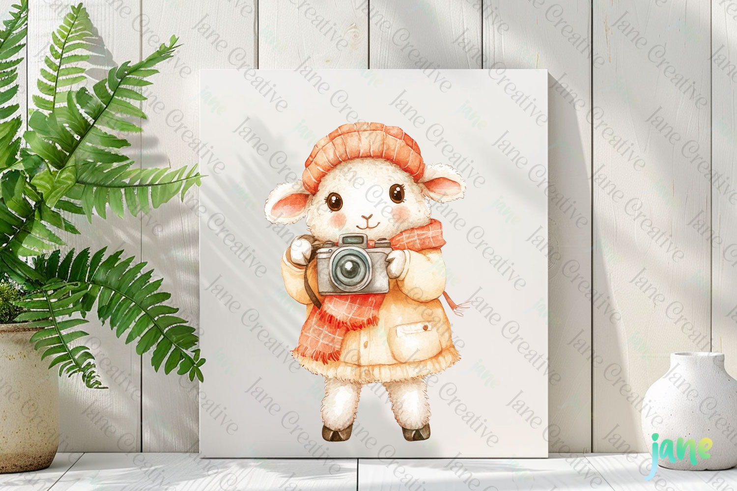 Sheep Watercolor Cute Animals Photographer product image 1