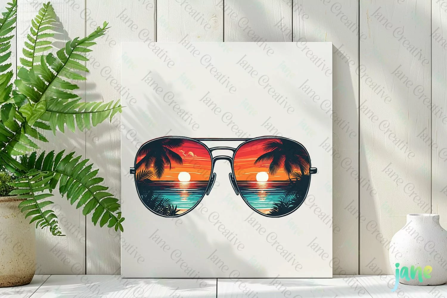 Summer Sunglasses With Beach Sublimation product image 1