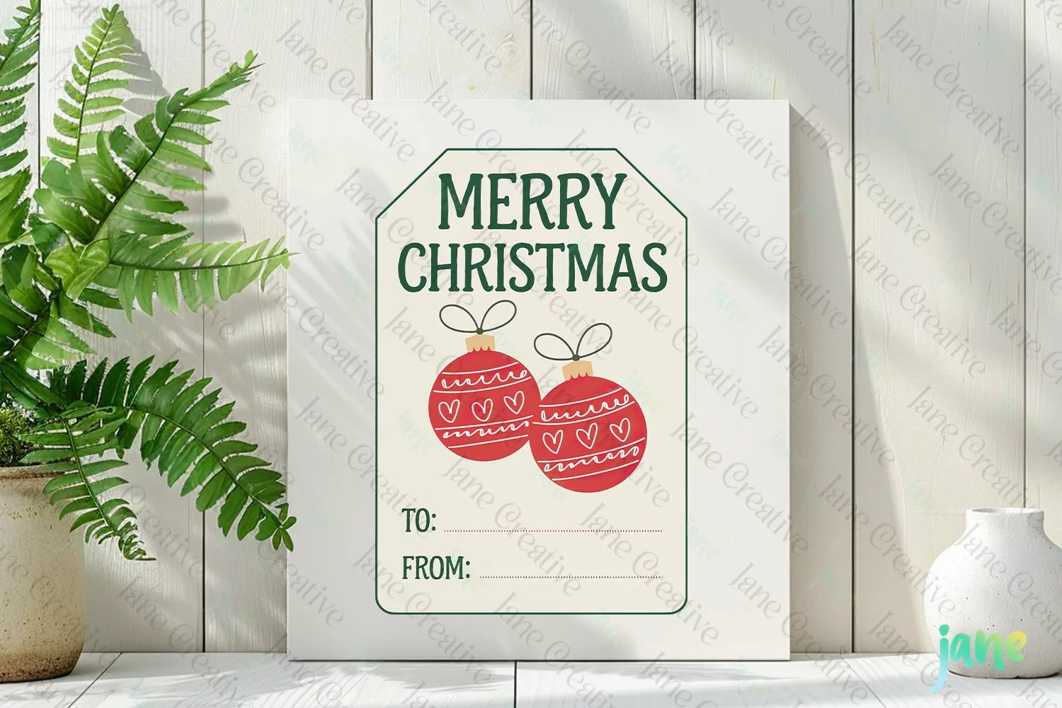 Christmas Gift Tag Sublimation Clipart product image 1