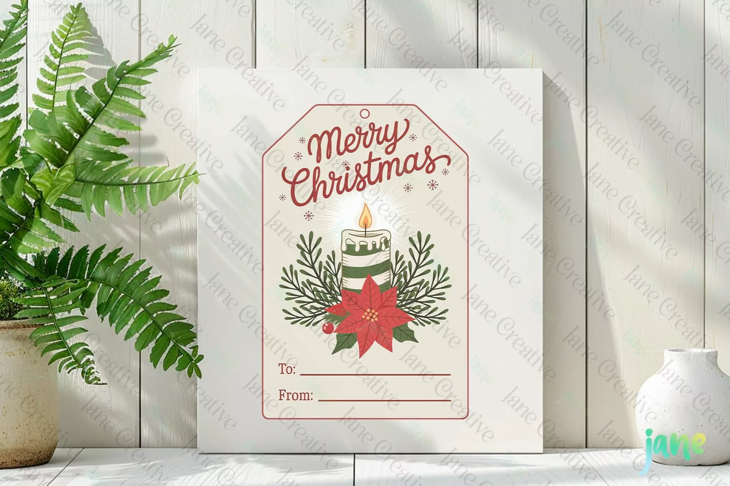 Christmas Gift Tag Sublimation Clipart product image 1