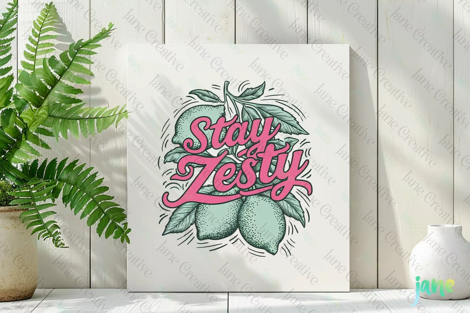 Stay Zesty Vintage Flower Clipart product image 1