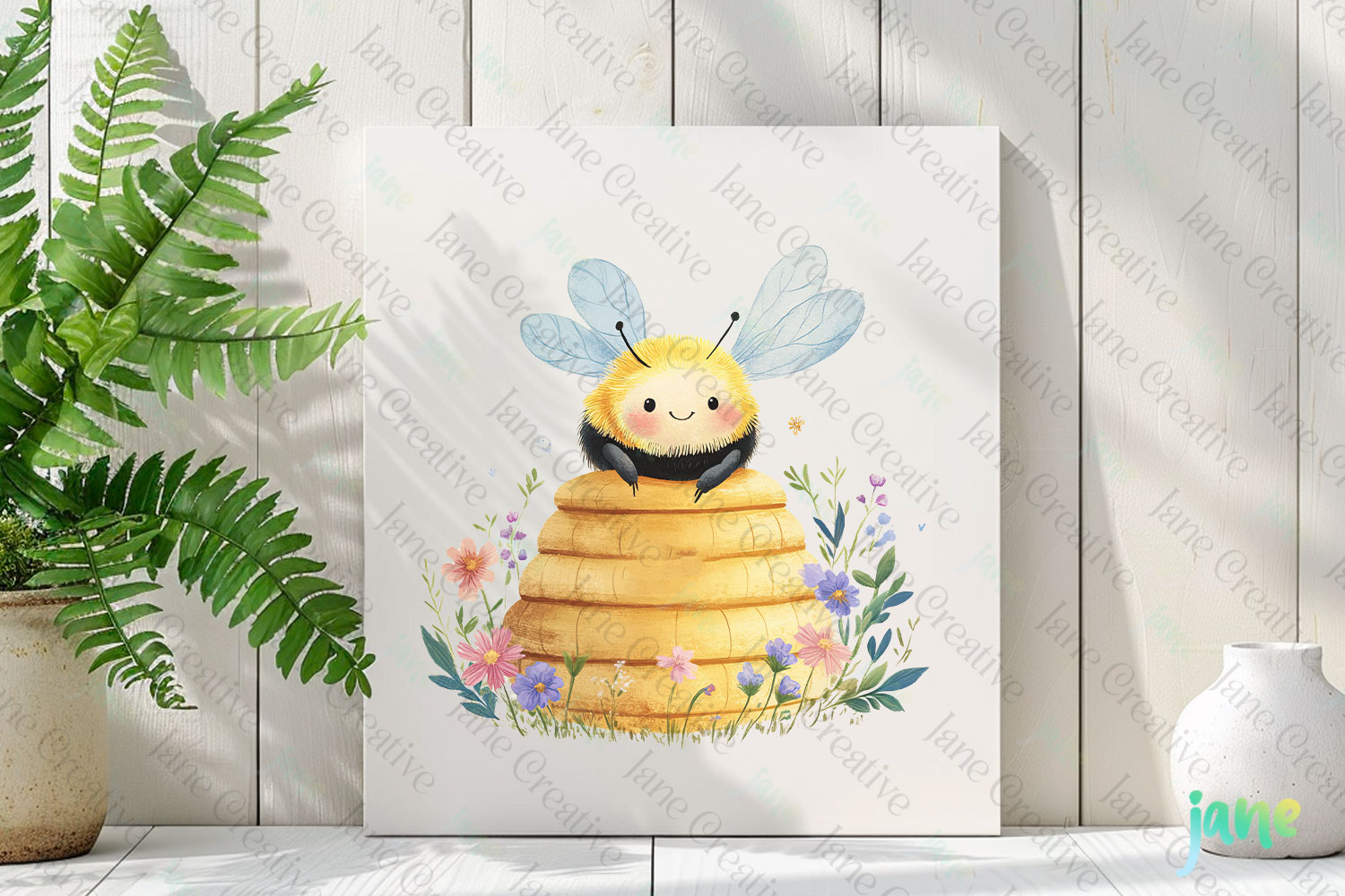 Vintage Bee Expressions PNG Clipart product image 1