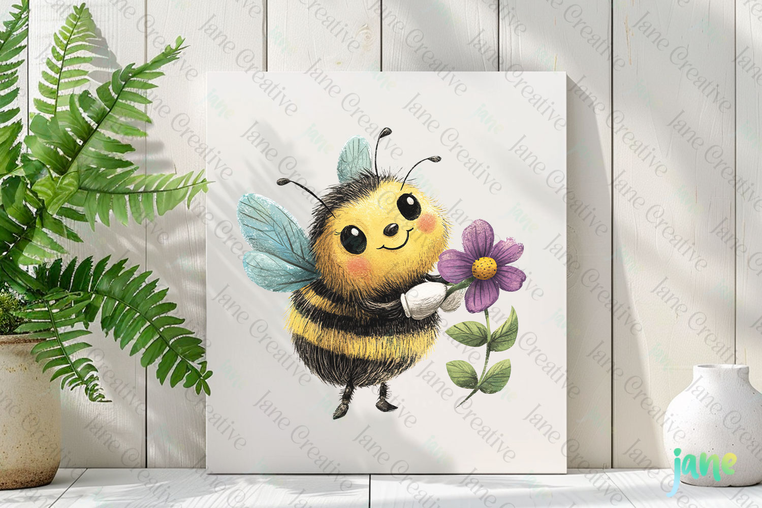 Vintage Bee Expressions PNG Clipart product image 1