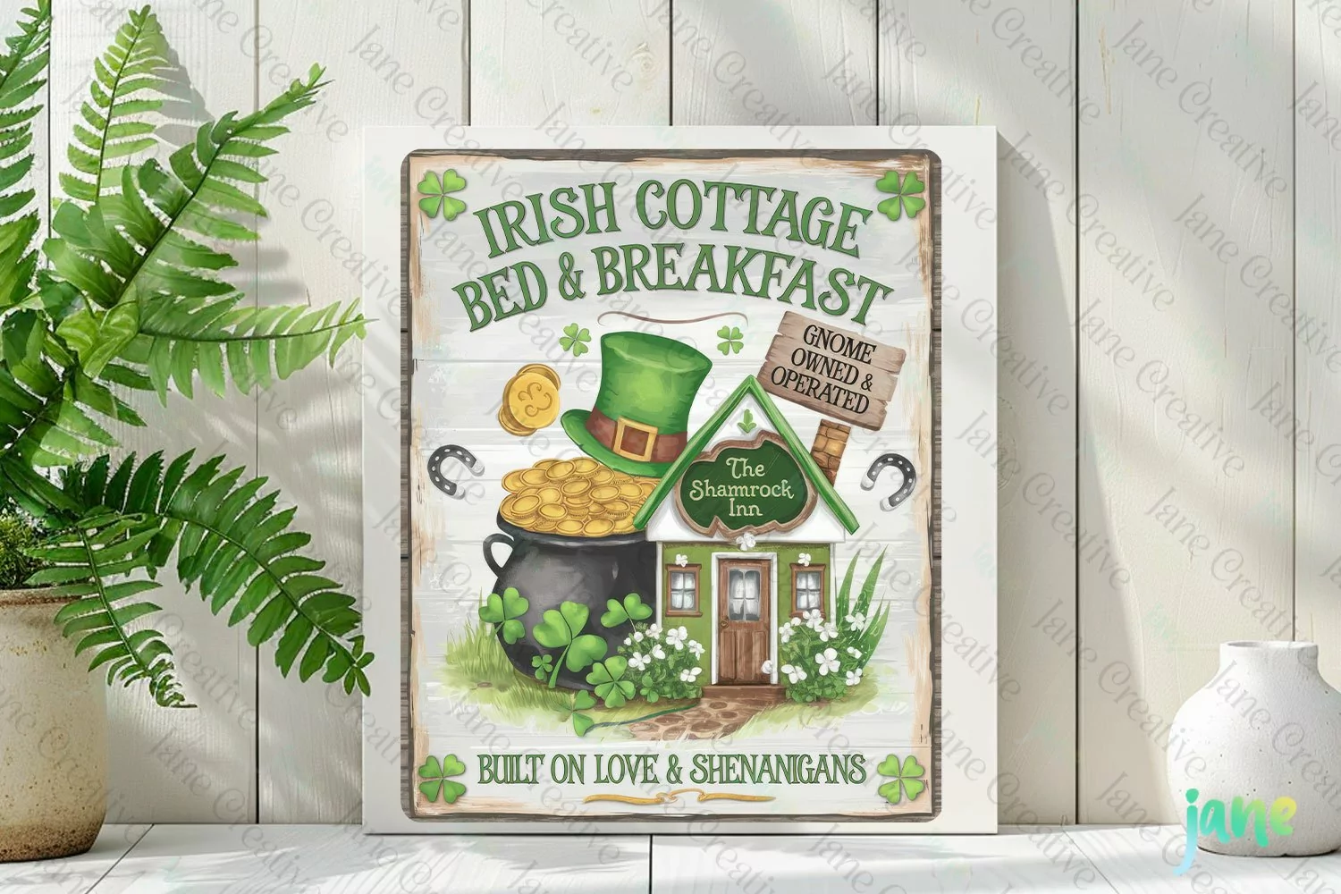 Irish Cottage Vintage St Patricks Day Farmhouse product image 1