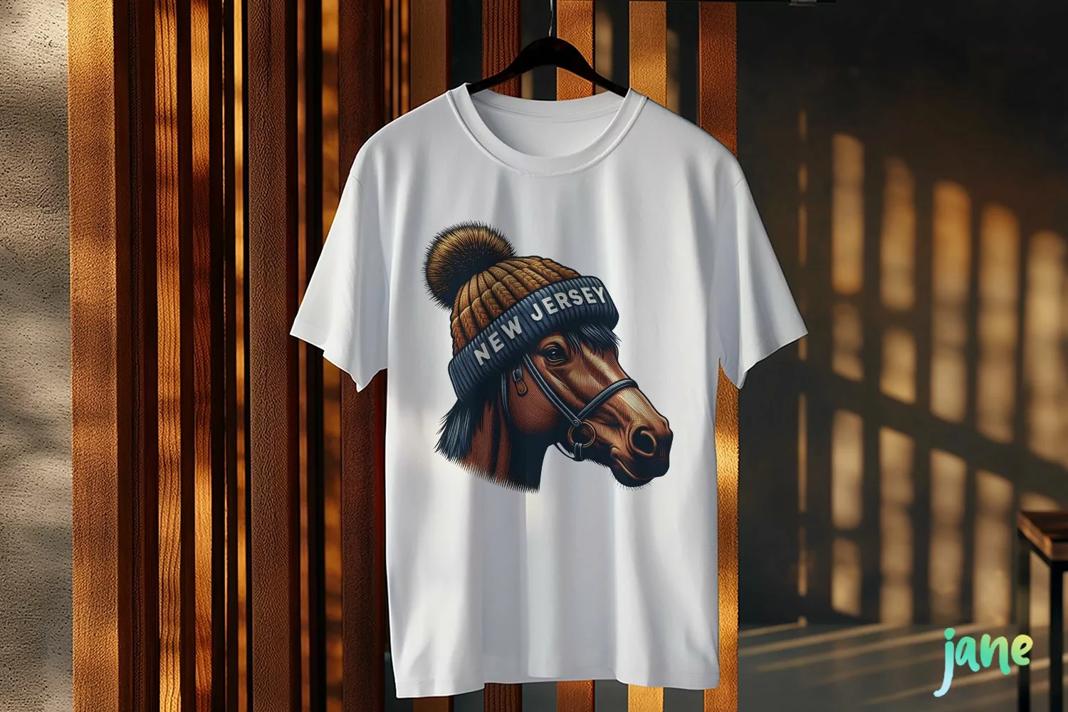 New Jersey Horse Wearing a Knit Beanie Clipart product image 1