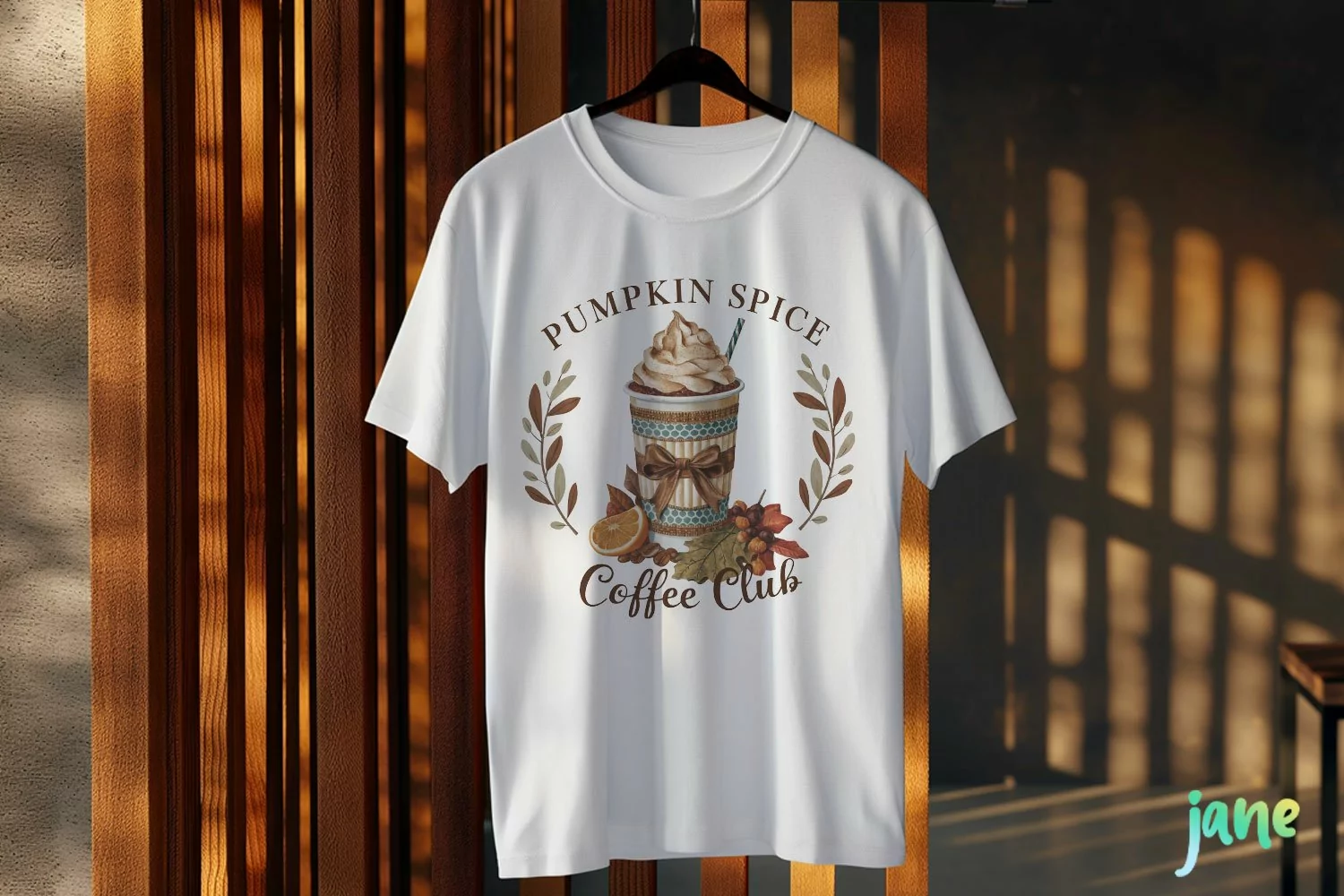 Vintage Fall Pumpkin Spice Coffee Club Clipart product image 1