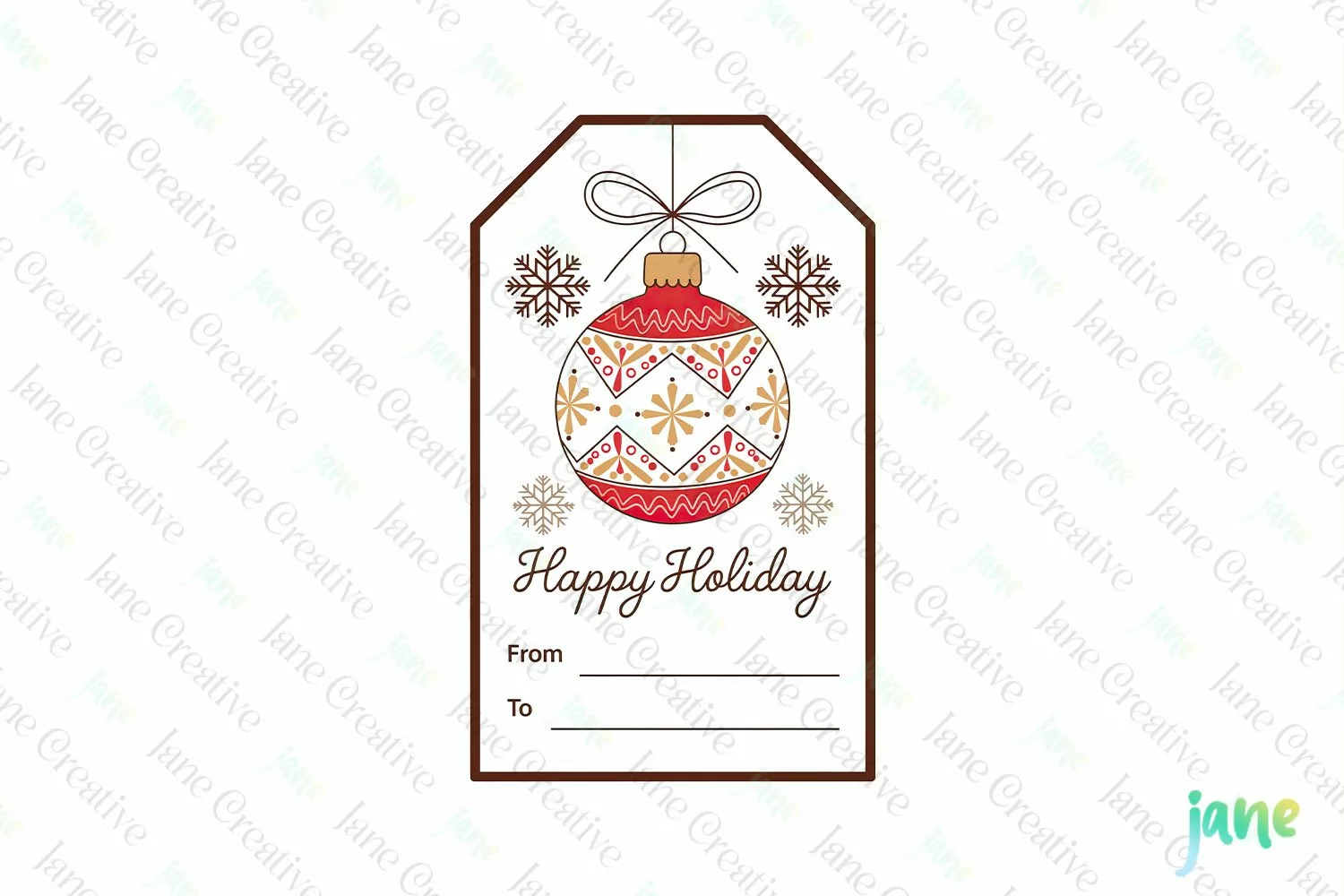 Christmas Gift Tag Sublimation Clipart product image 1