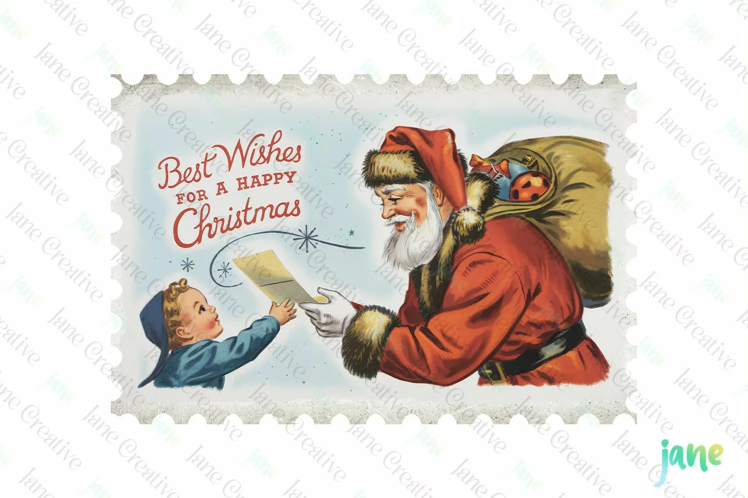 Vintage Christmas Postage Stamp product image 1