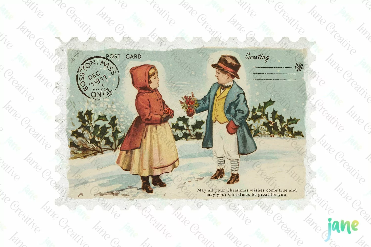 Vintage Christmas Postage Stamp product image 1