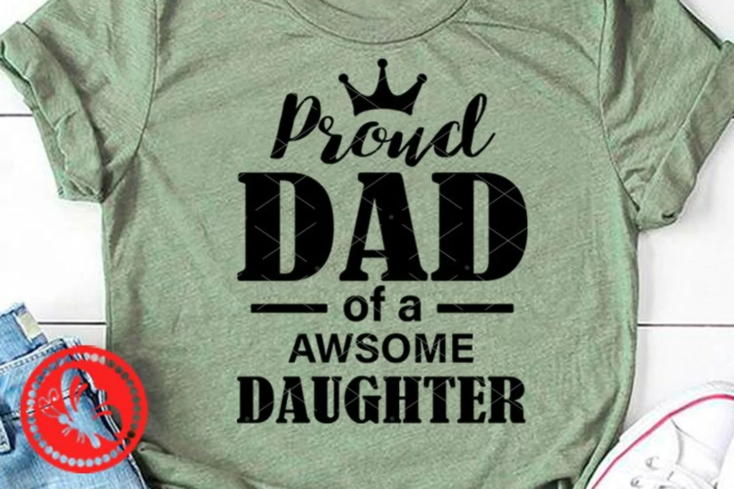 Proud Dad of a awsome daughter svg Father's day shirt Png Ai product image 1