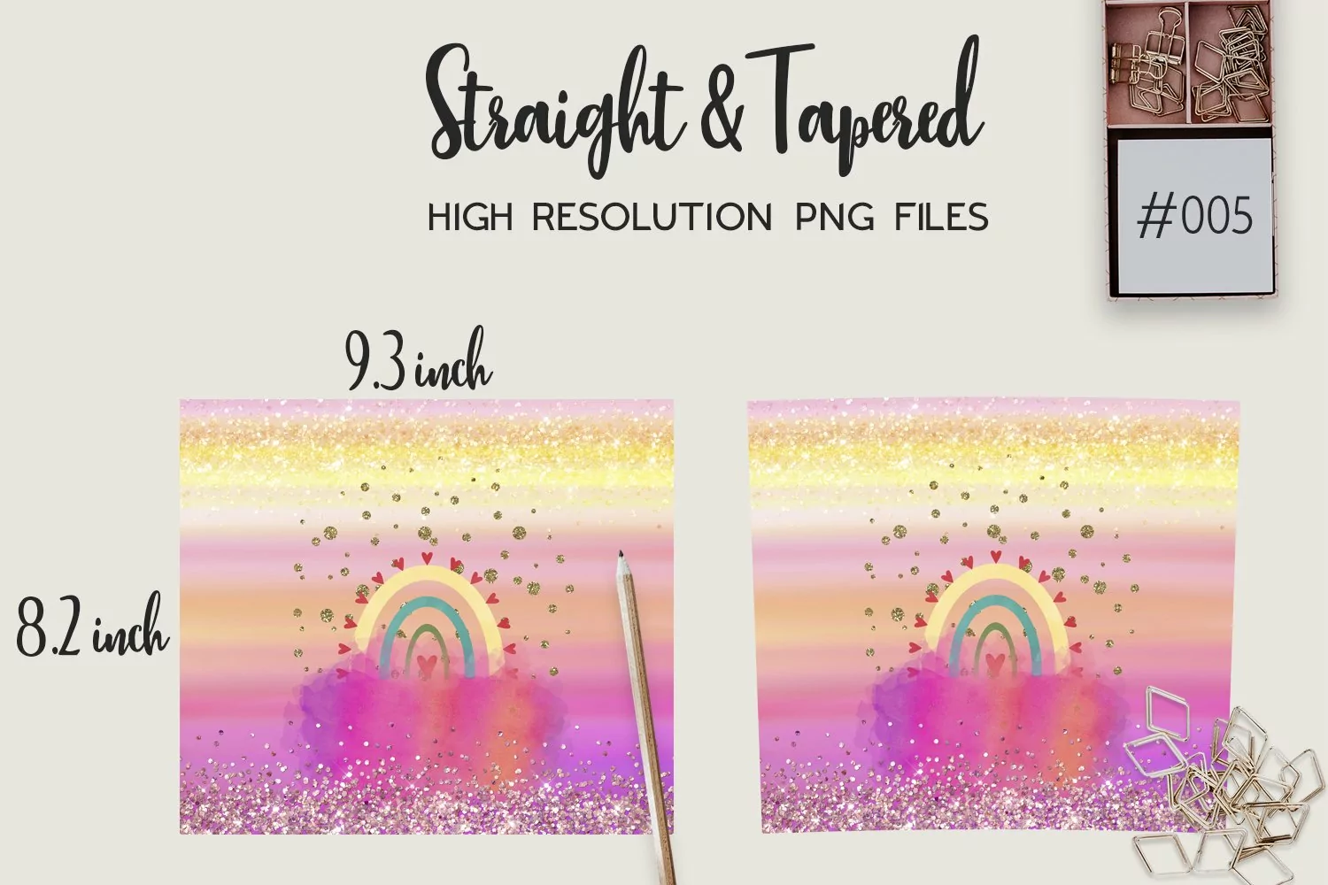 Tumbler sublimation - Pink watercolor modern rainbow product image 1