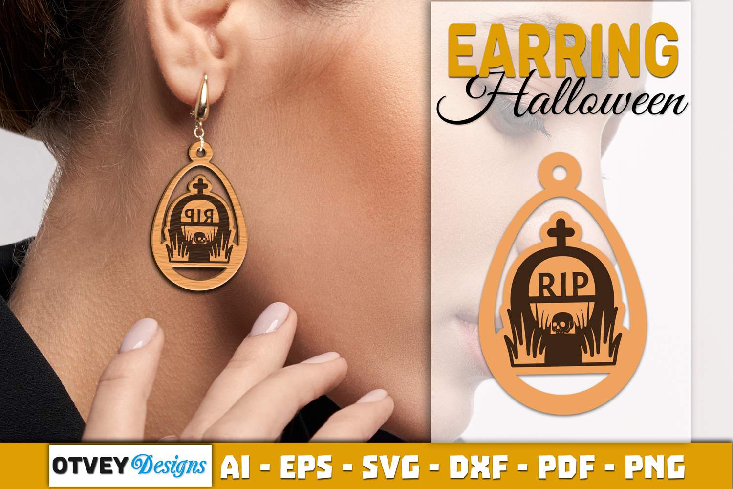 Halloween Earrings Lasercut | Halloween Jewelry Template product image 1