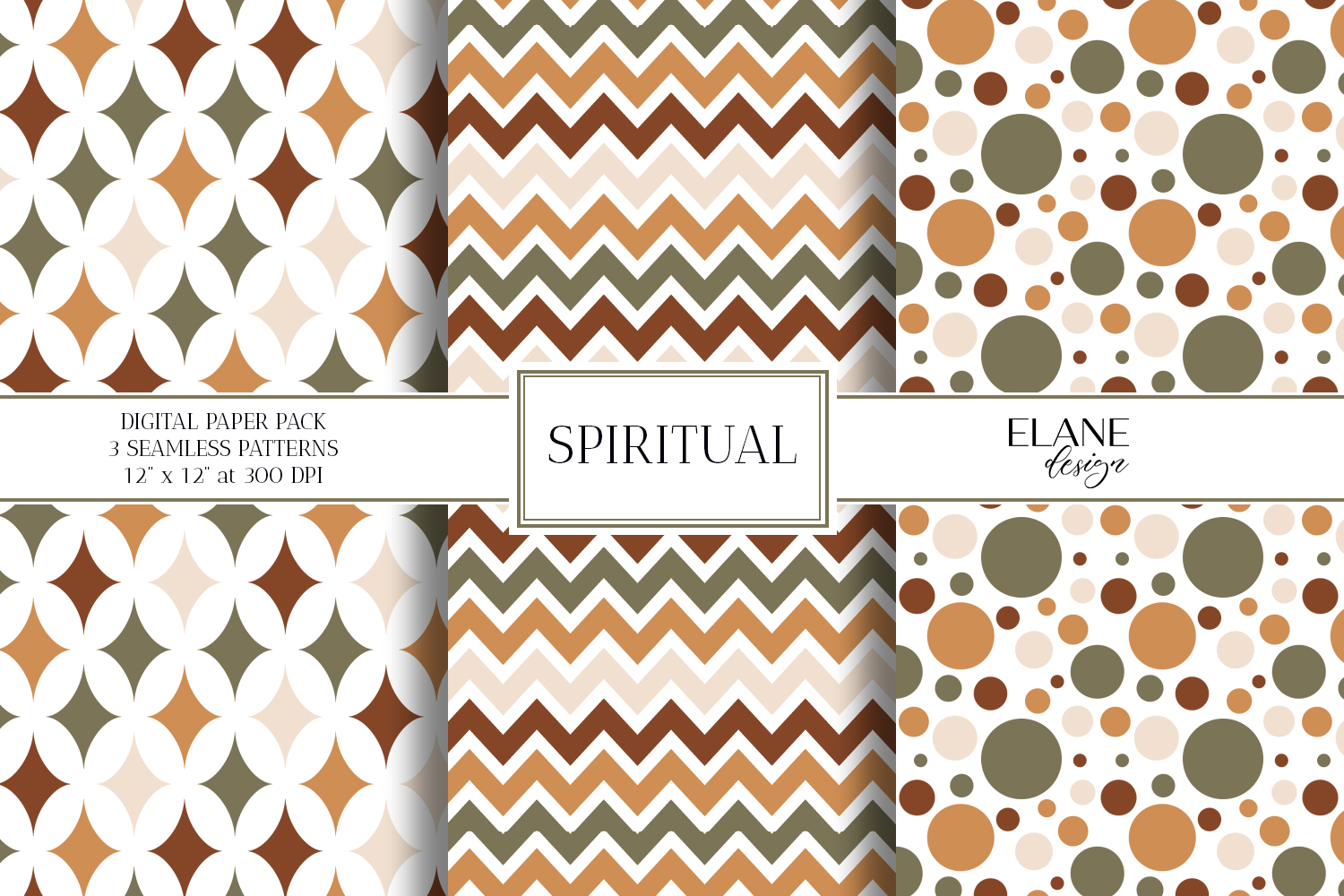 Autumn Digital Paper, Earth Tones Seamless Patterns product image 1