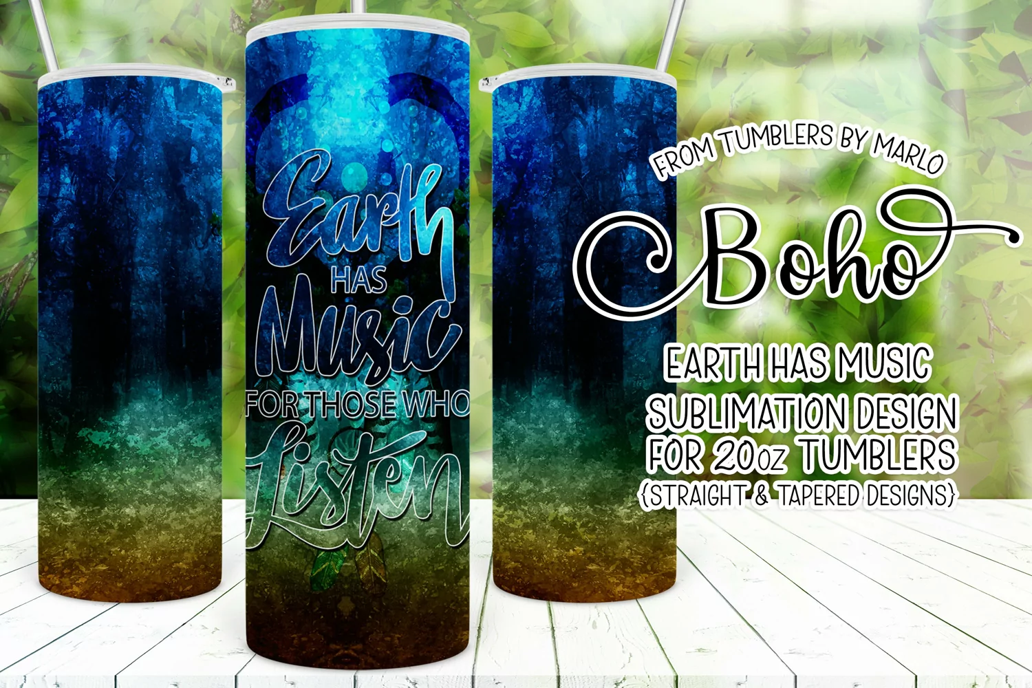 Earth Has Music for Those Who Listen 20oz Boho Tumbler product image 1