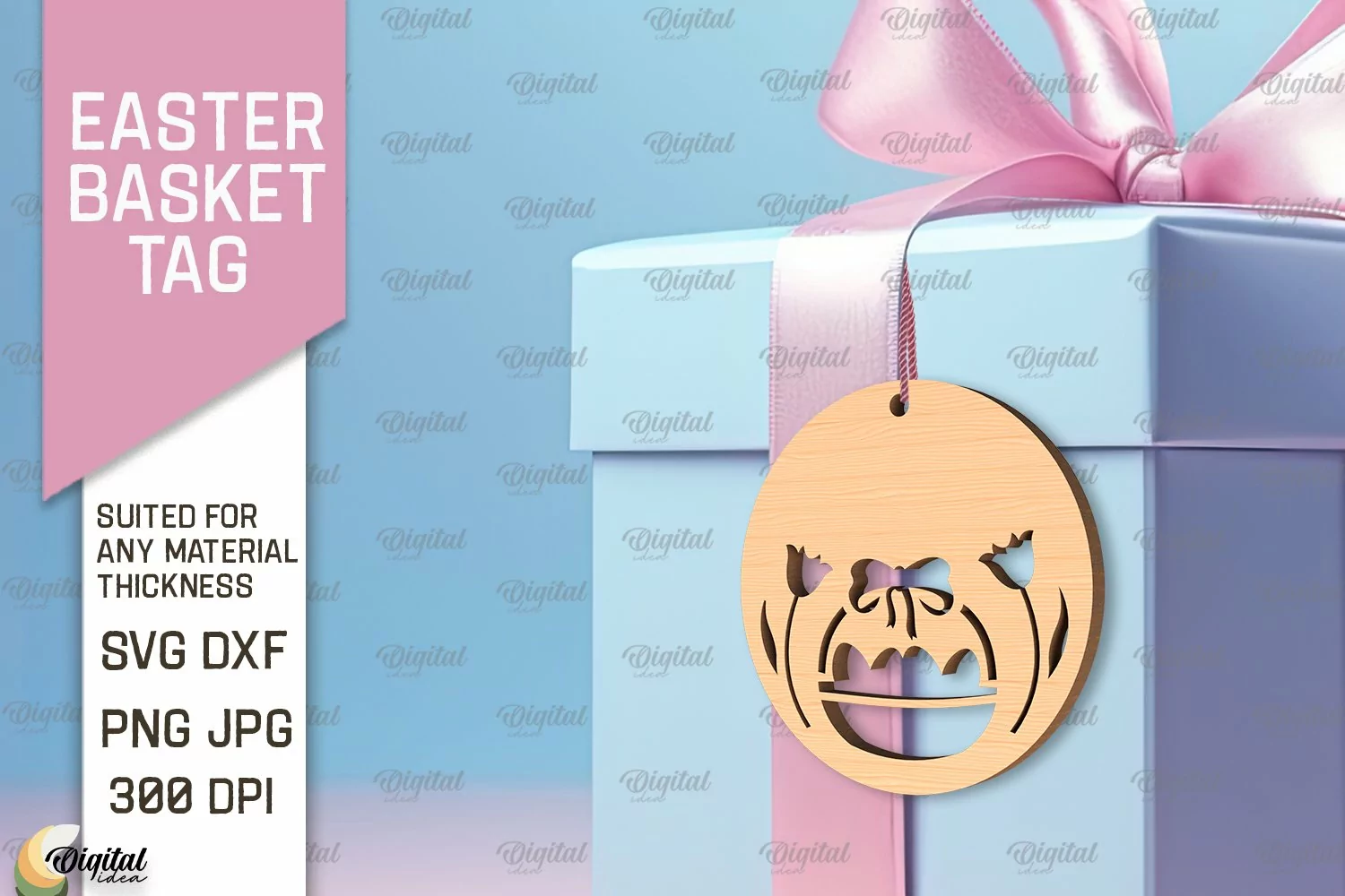 Easter Basket Tag SVG. Easter Laser Cut product image 1