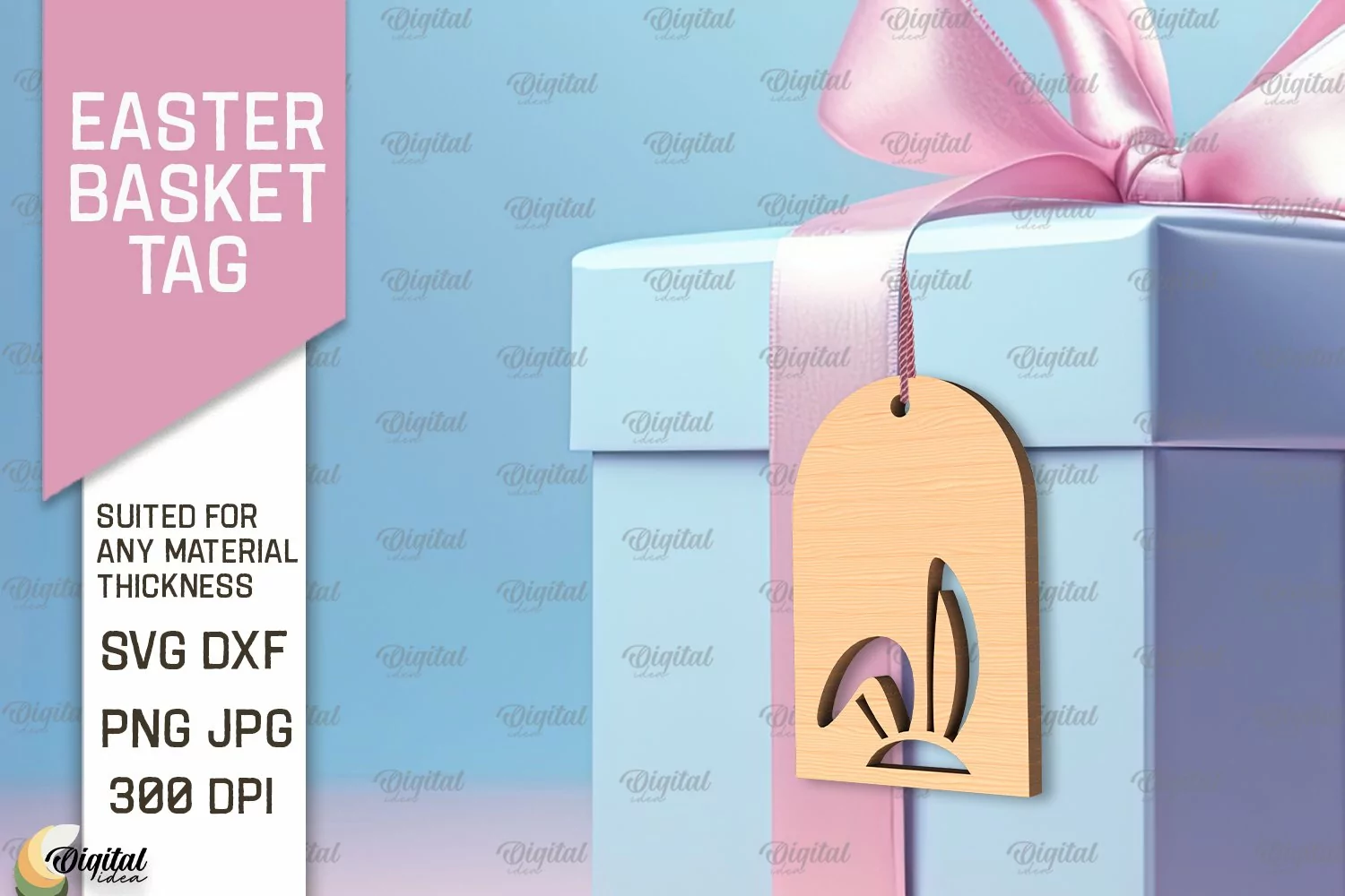 Easter Basket Tag SVG. Easter Laser Cut product image 1