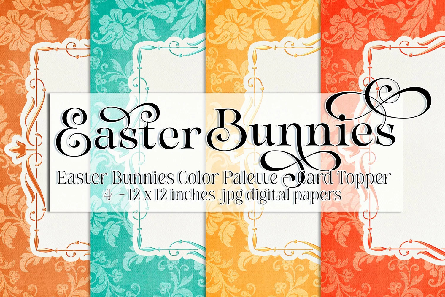 Easter Background, Easter Bunnies CP 12x12 Card Toppers, s1 product image 1