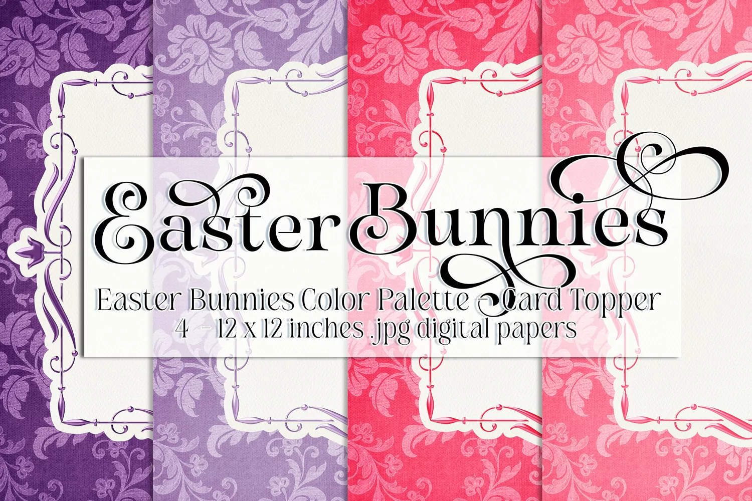 Easter Background, Easter Bunnies CP 12x12 Card Toppers, s2 product image 1