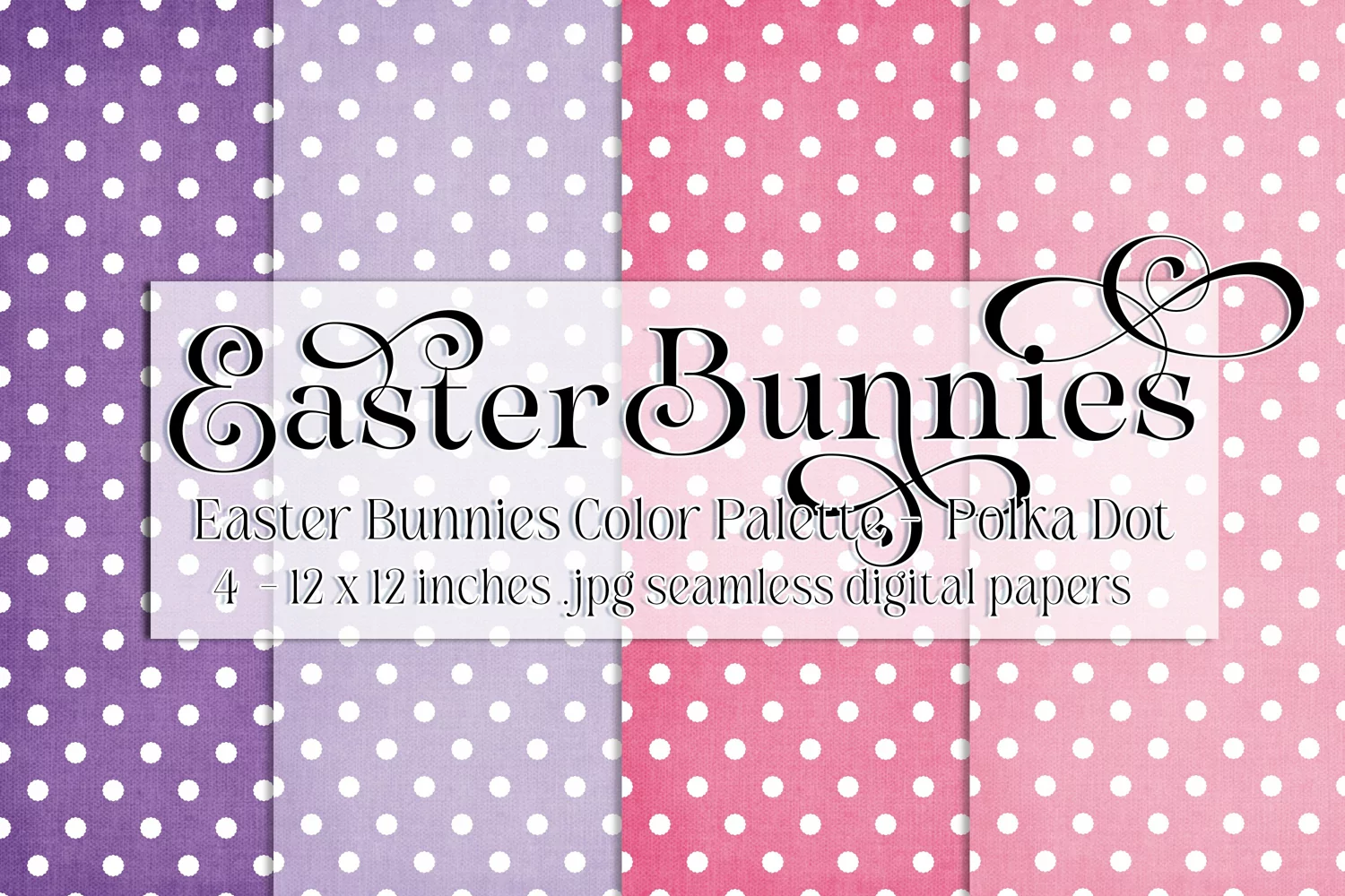 Easter Background, Easter Bunnies CP Polka Dot 12x12 Papers product image 1