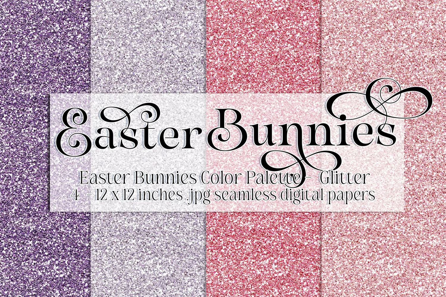 Easter Background, Easter Bunnies CP Glitter 12x12 Papers s2 product image 1