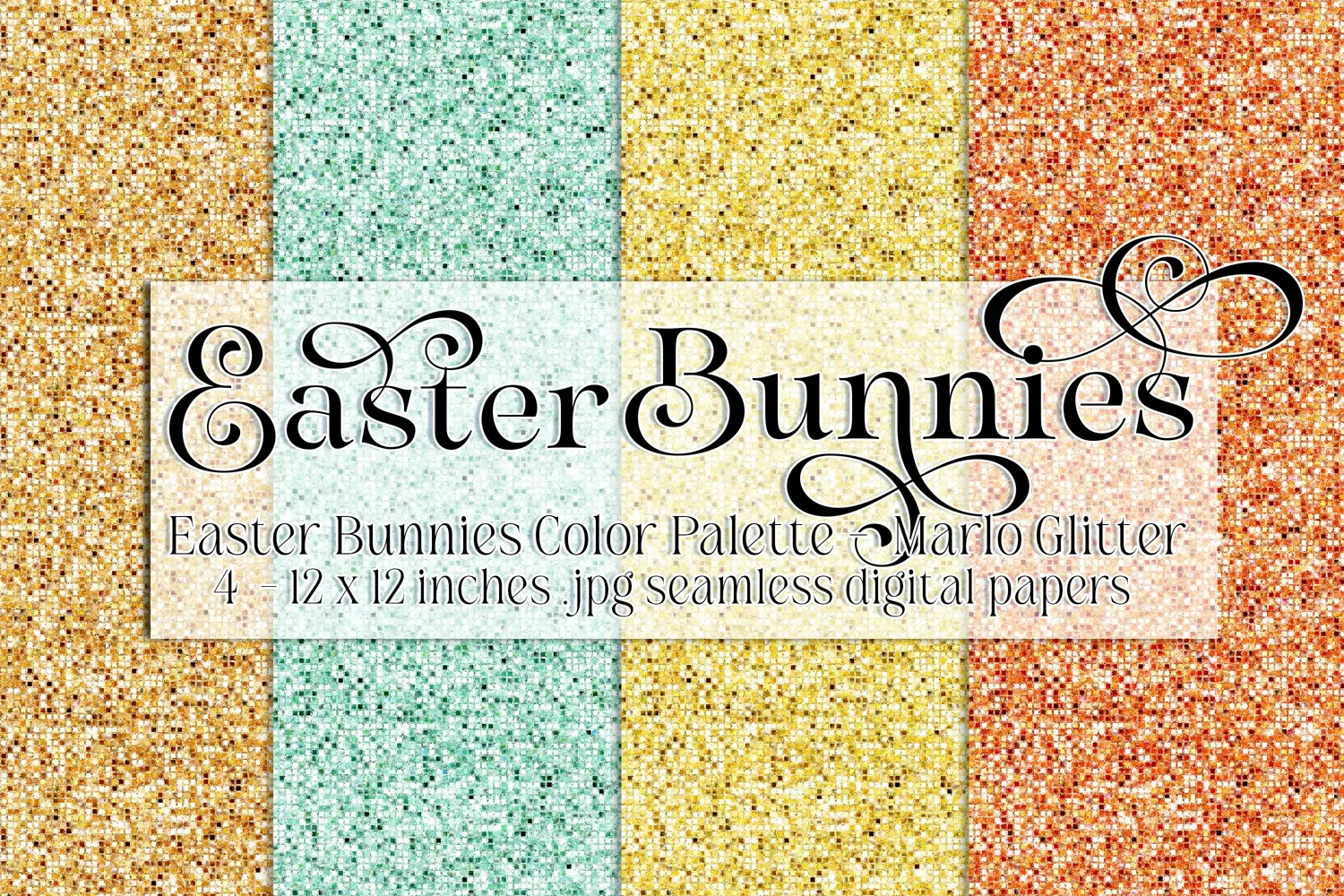 Easter Background, Easter Bunnies CP Marlo Glitter Papers s1 product image 1