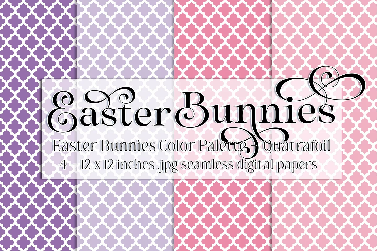 Easter Background, Easter Bunnies CP Quatrafoil 12x12 Papers product image 1