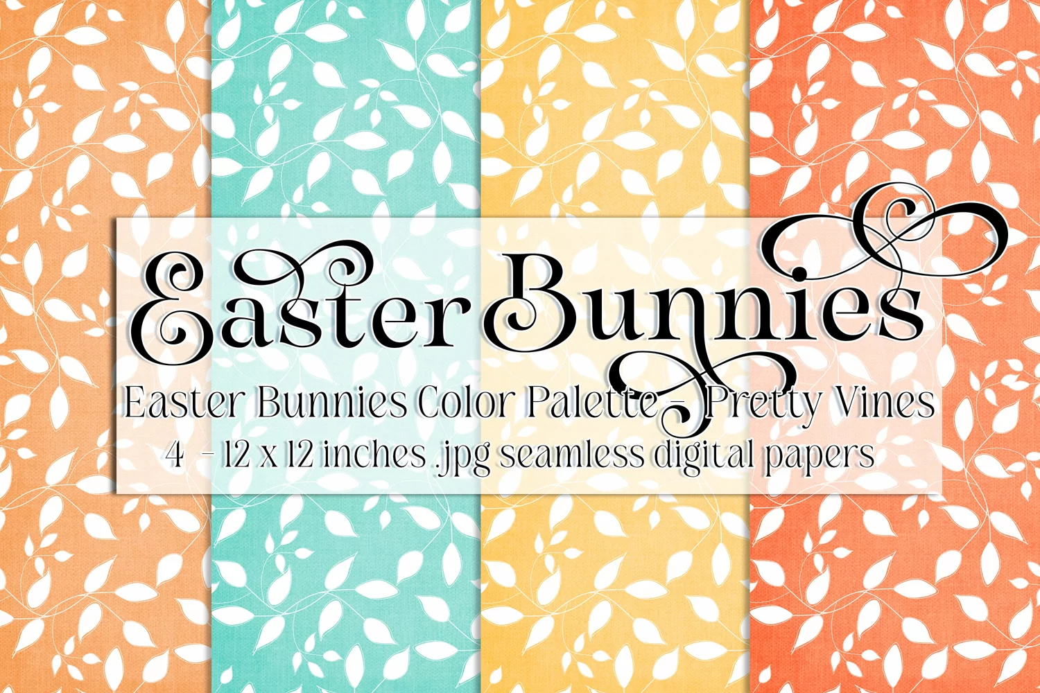 Easter Background, Easter Bunnies CP Vine 12x12 Papers 1 product image 1
