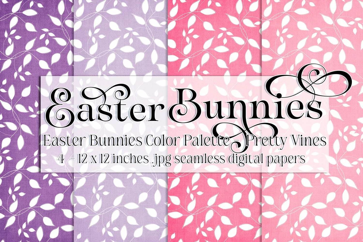 Easter Background, Easter Bunnies CP Vine 12x12 Papers 2 product image 1