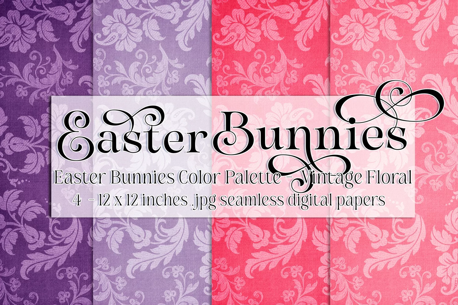 Easter Background, Easter Bunnies CP Vintage 12x12 Papers 2 product image 1