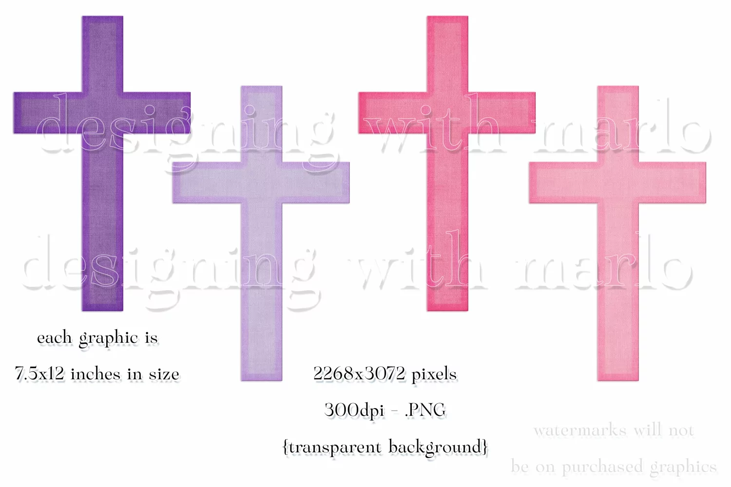 Easter Graphics, Easter Bunnies CP, Texture Cross Graphic, 2 product image 1