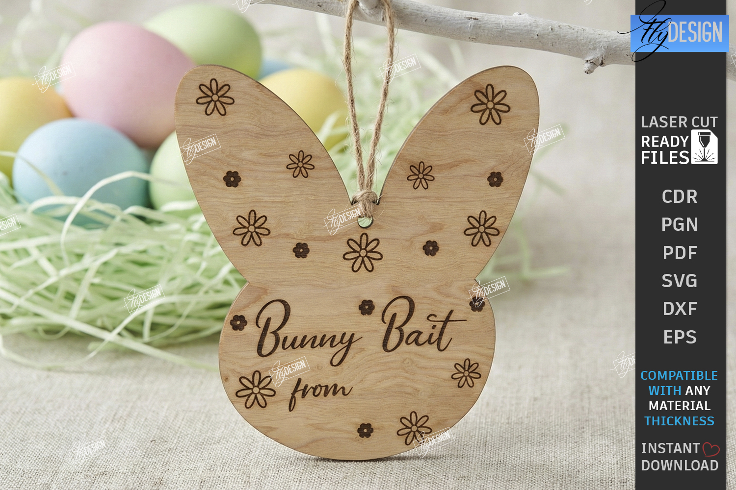 Easter Bait Tag Laser Cut | Basket Tags | Engraved Gift Tags product image 1