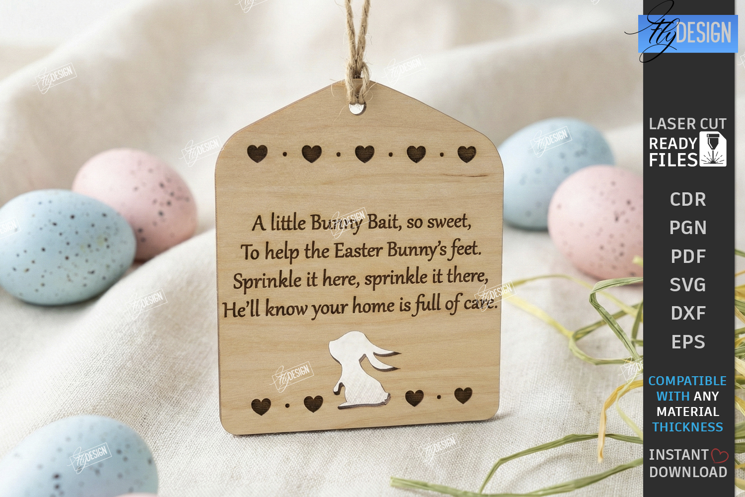 Easter Bait Tag Laser Cut | Basket Tags | Engraved Gift Tags product image 1