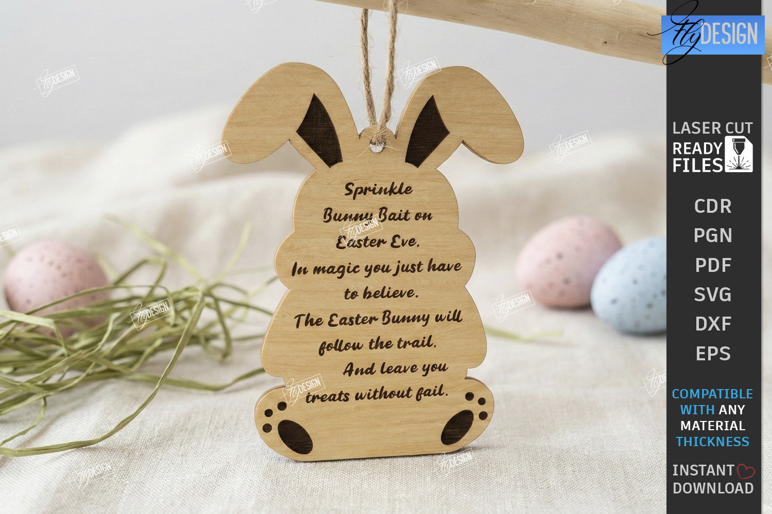 Easter Bait Tag Laser Cut | Basket Tags | Engraved Gift Tags product image 1