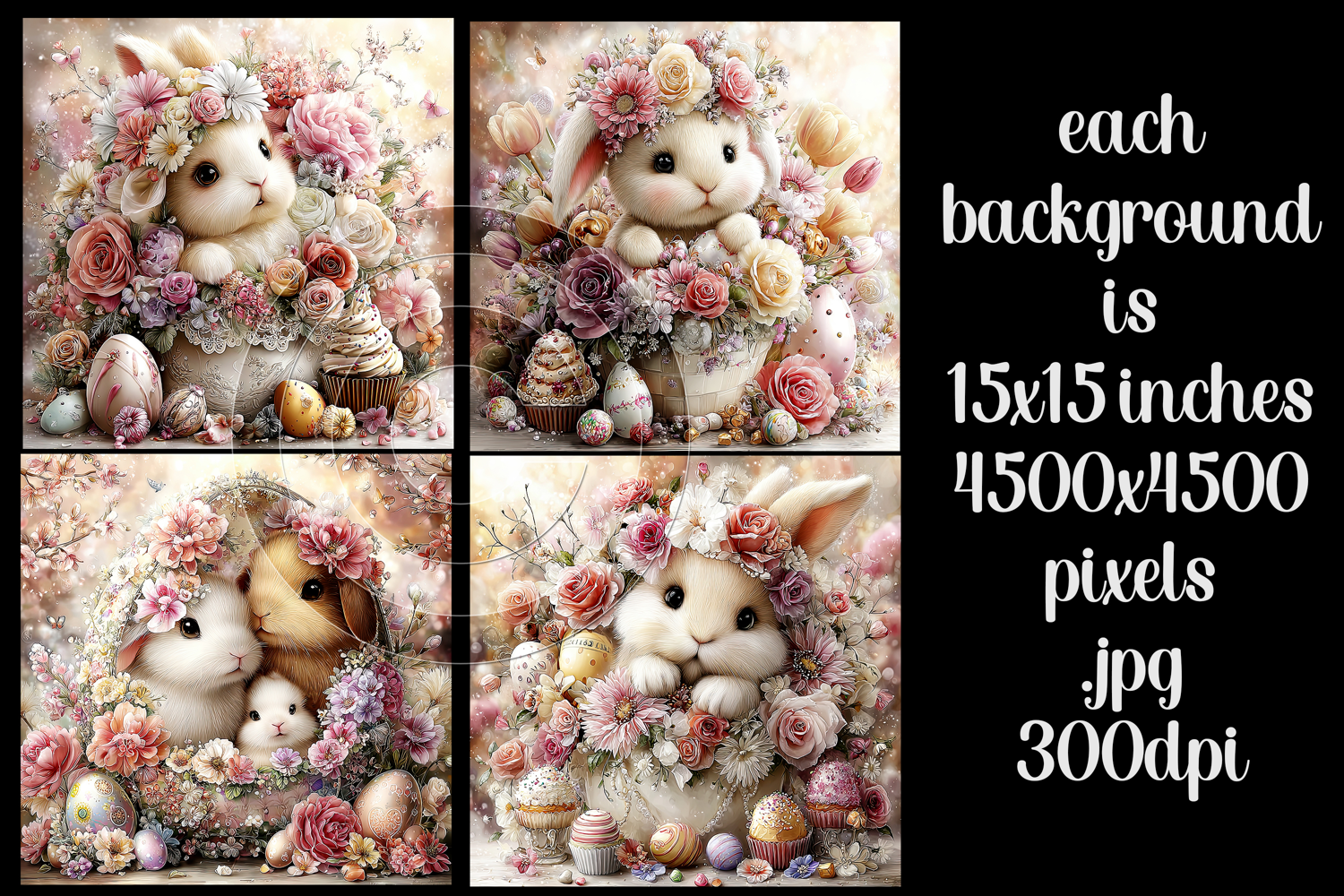 Easter Background, Easter Card, Easter Bunny Backgrounds, 37 product image 1