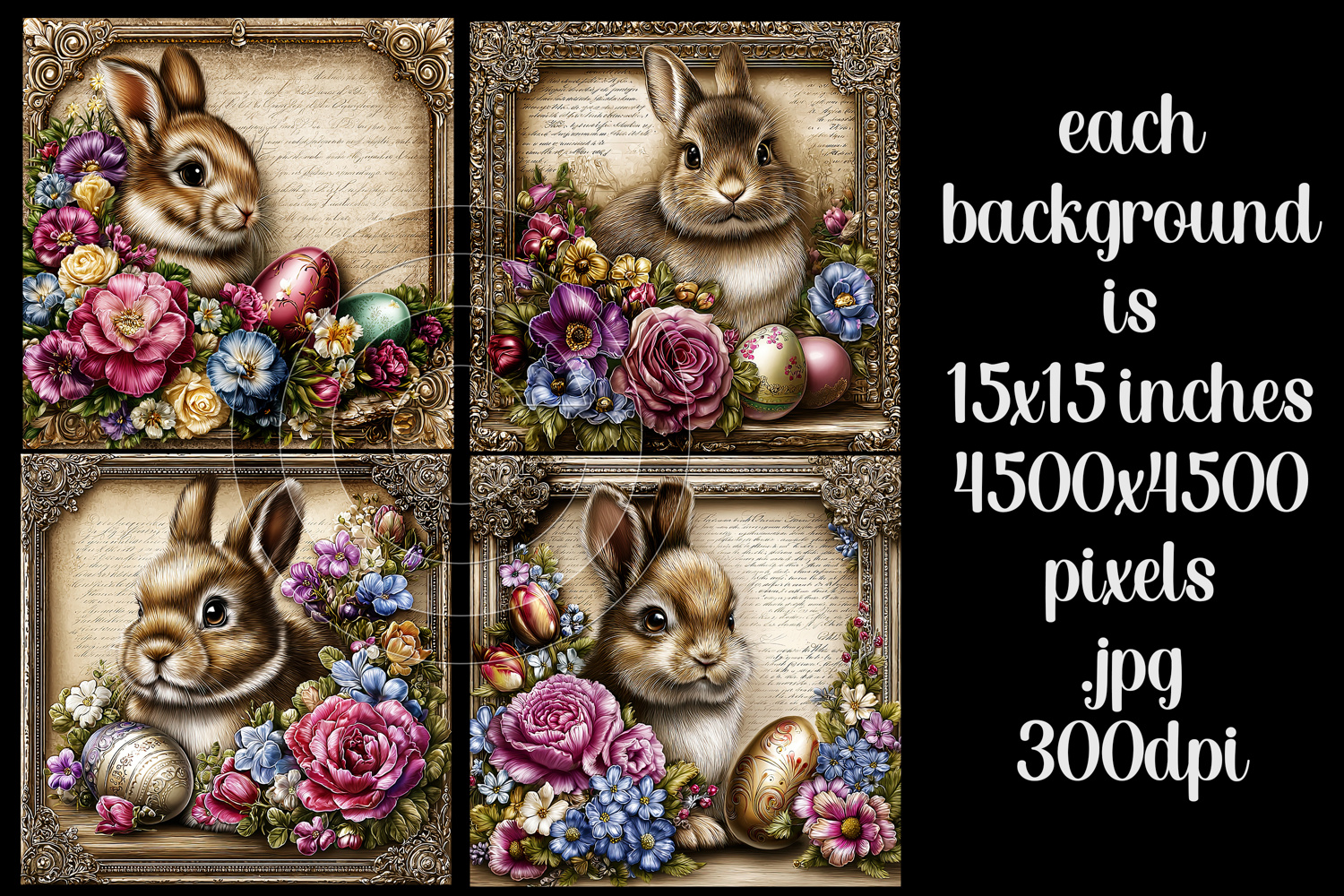 Easter Background, Easter Card, Easter Bunny Backgrounds, 40 product image 1