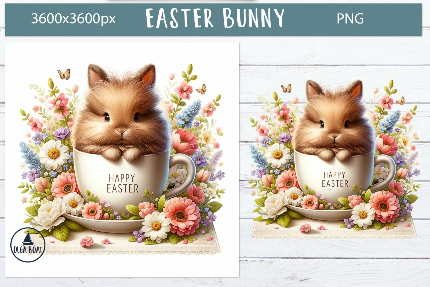 Easter bunny sublimation Happy Easter pastel watercolor