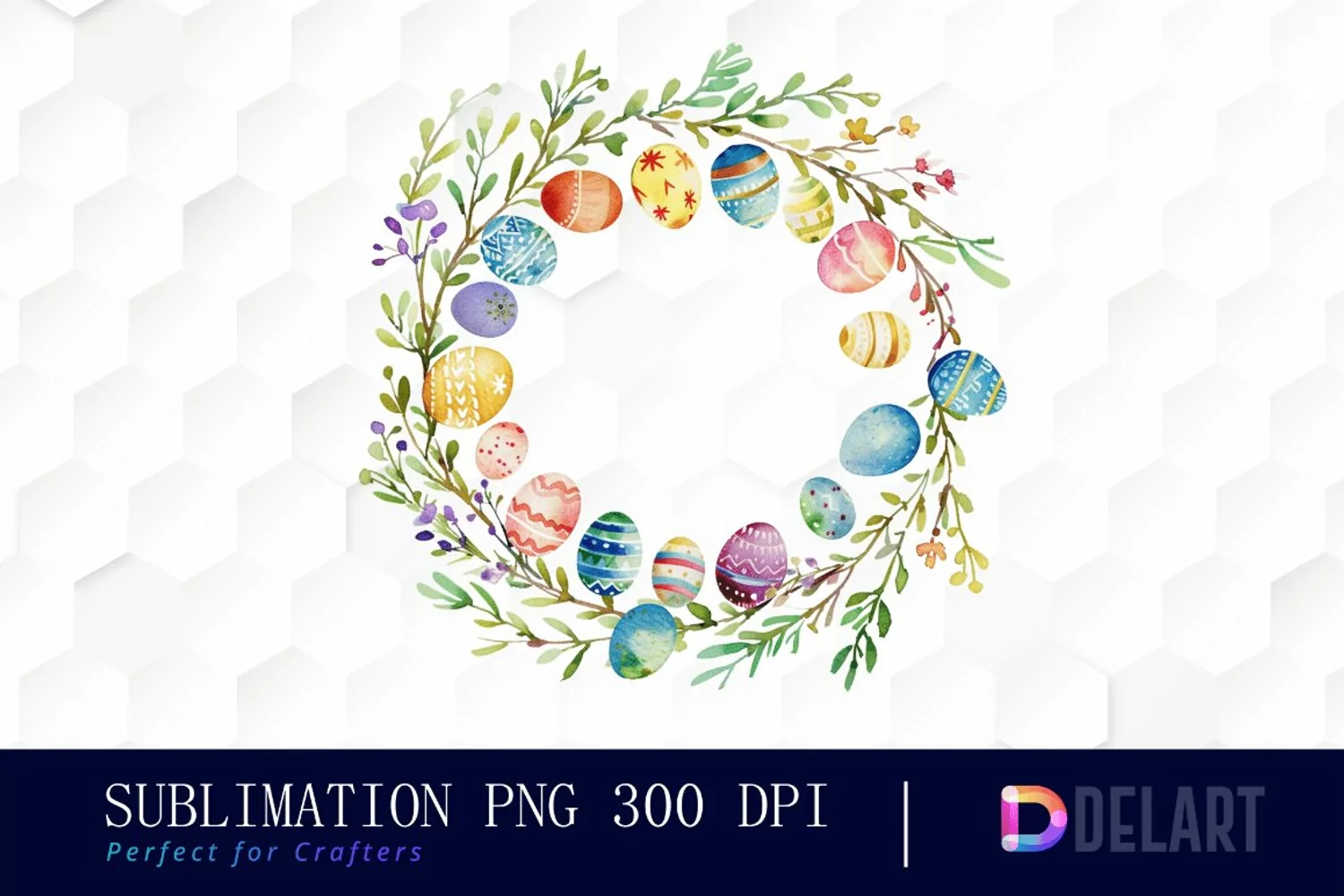 Easter Egg Wreath PNG Clipart product image 1