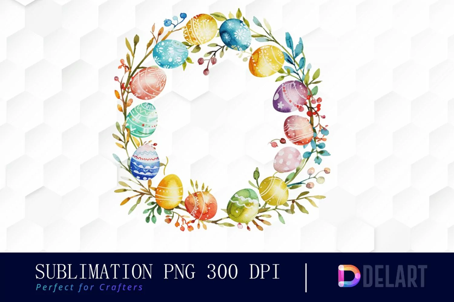 Easter Egg Wreath PNG Clipart product image 1
