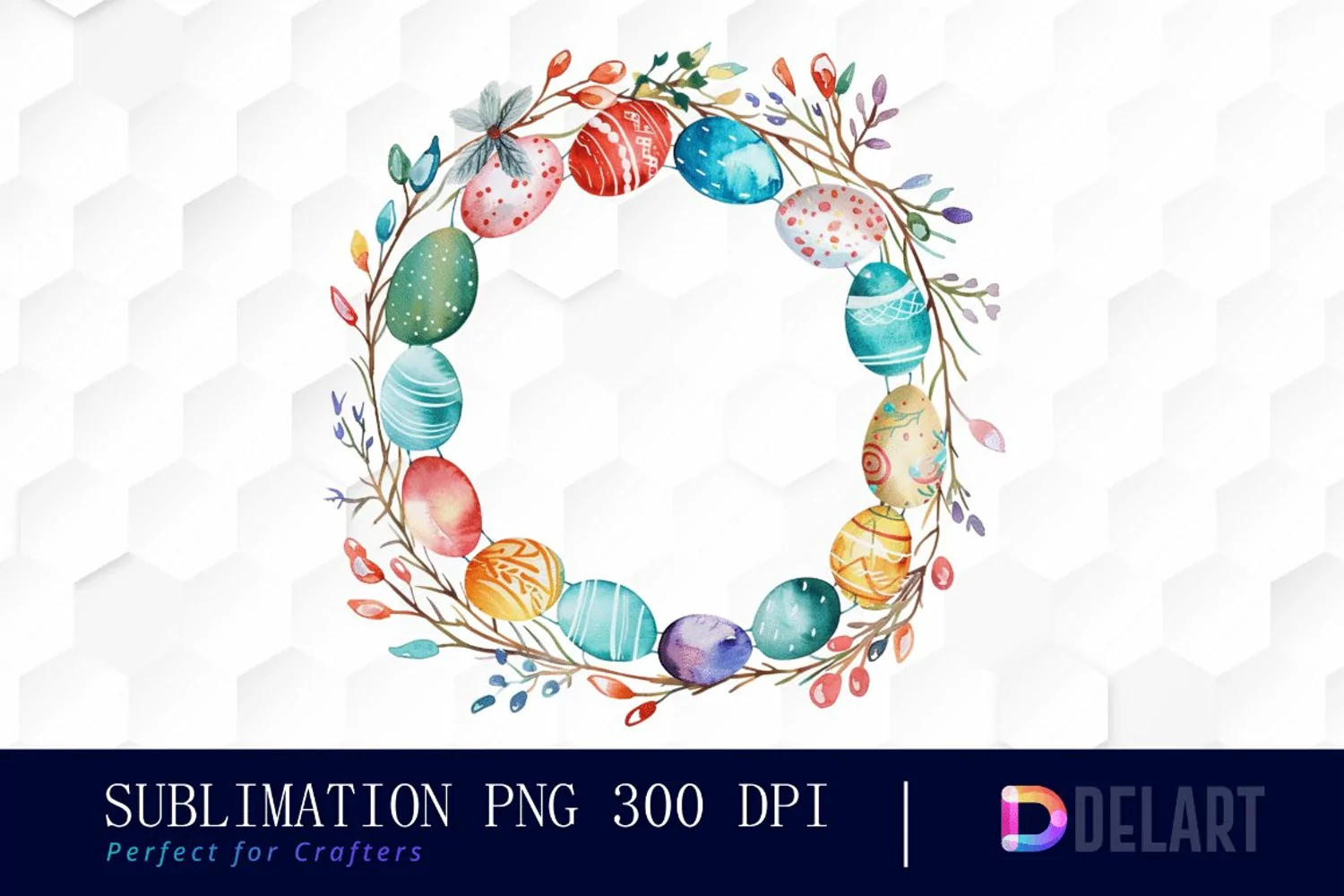 Easter Egg Wreath Graphics Clipart product image 1