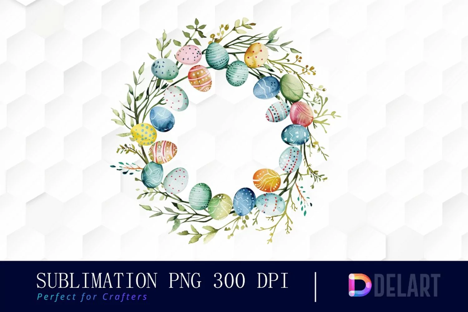 Easter Egg Wreath PNG Clipart product image 1
