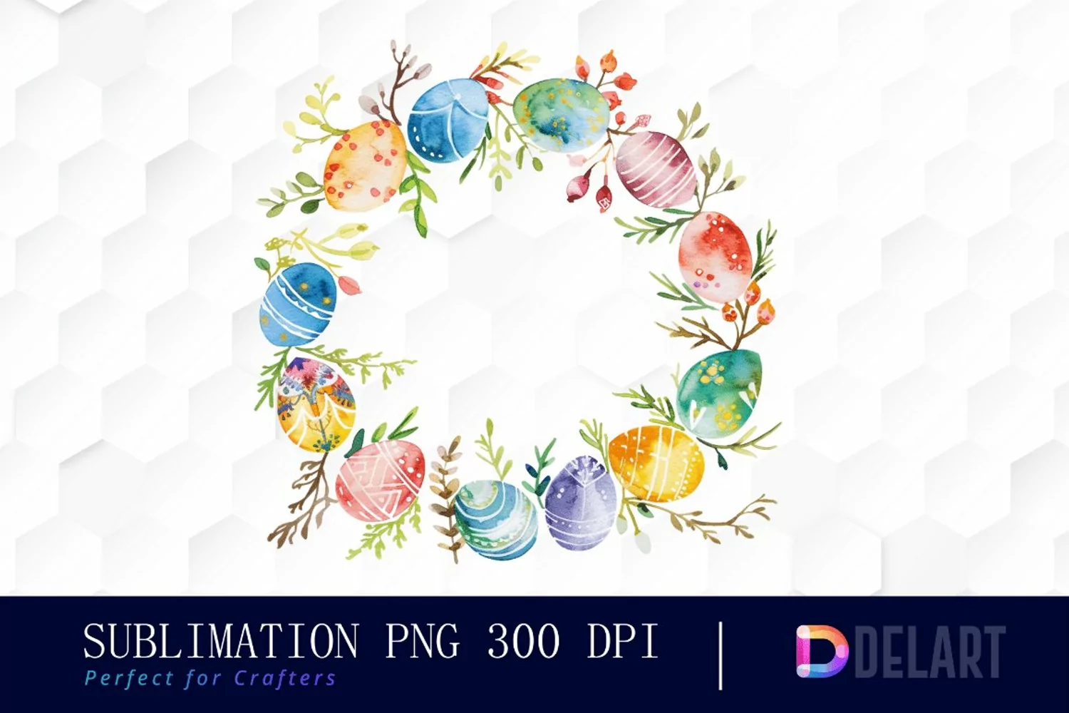 Easter Egg Wreath PNG Clipart product image 1
