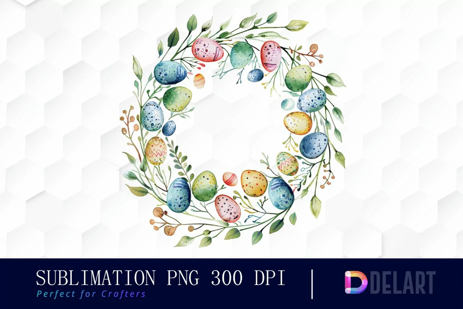 Easter Egg Wreath PNG Clipart product image 1