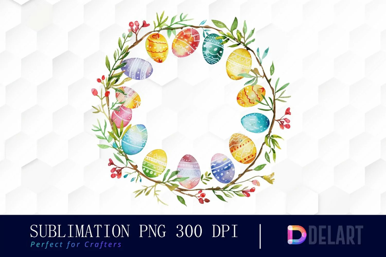 Easter Egg Wreath Graphics Clipart product image 1