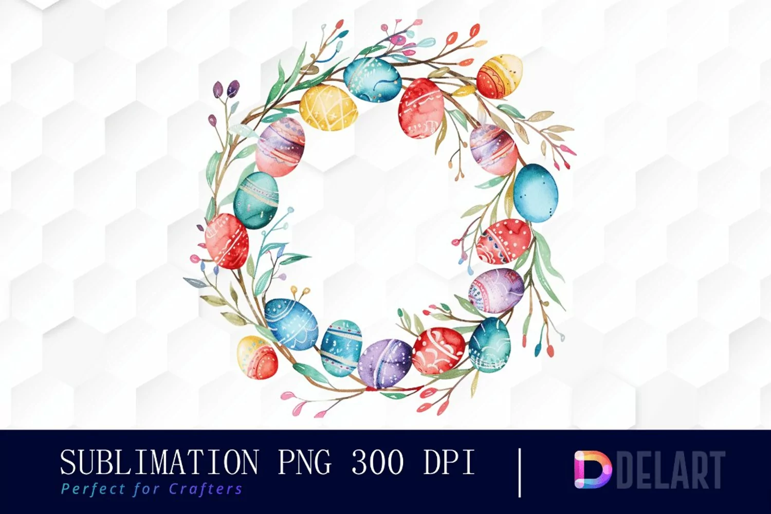 Easter Egg Wreath Graphics Clipart product image 1