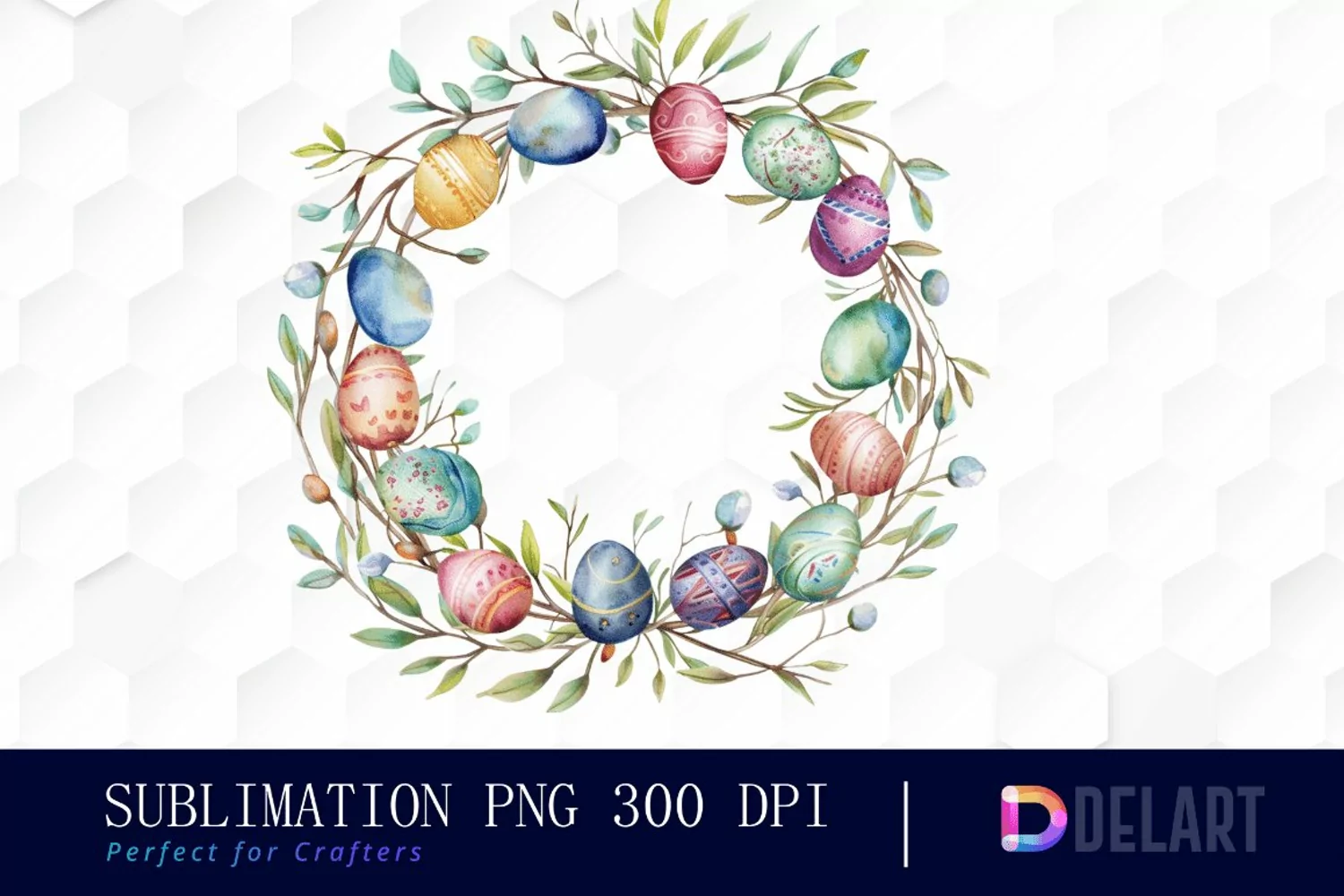 Easter Egg Wreath PNG Clipart product image 1