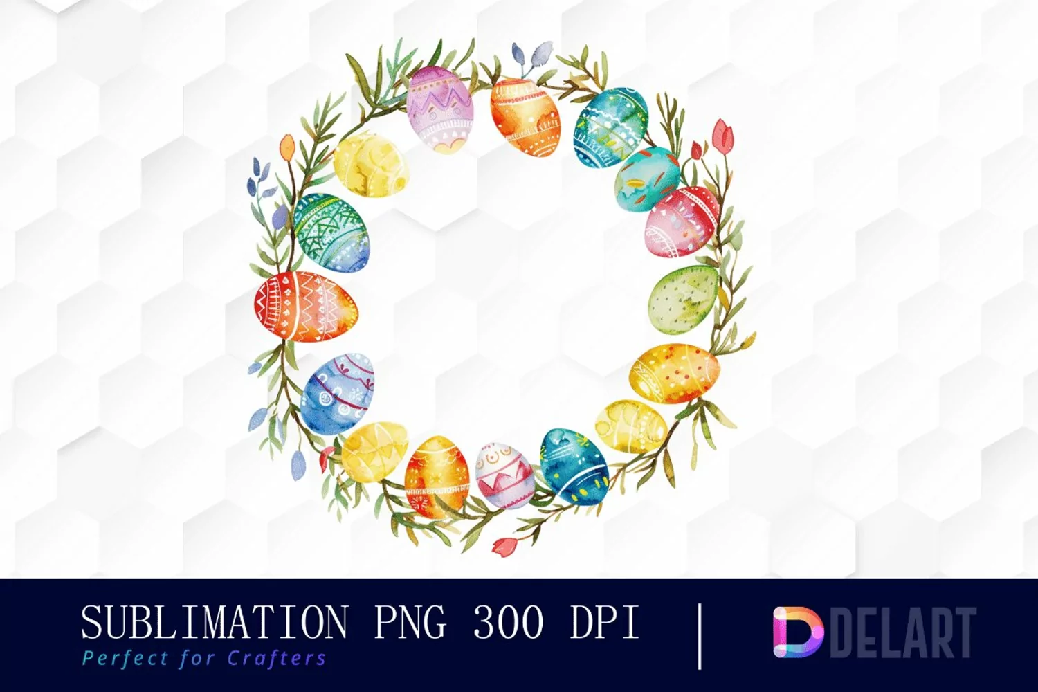 Easter Egg Wreath PNG Clipart product image 1