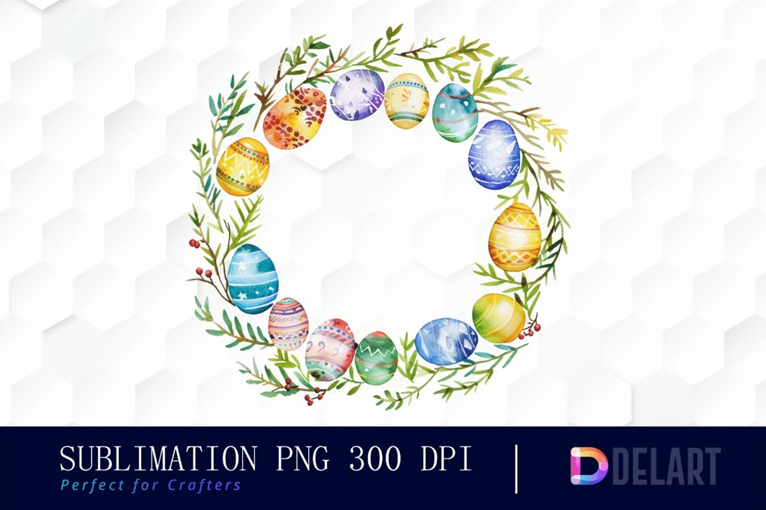 Easter Egg Wreath PNG Clipart product image 1